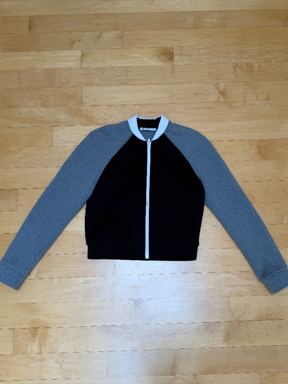 'T' by Alexander Wang Colour Block Boxy Fleece Zippered Jacket Sz L